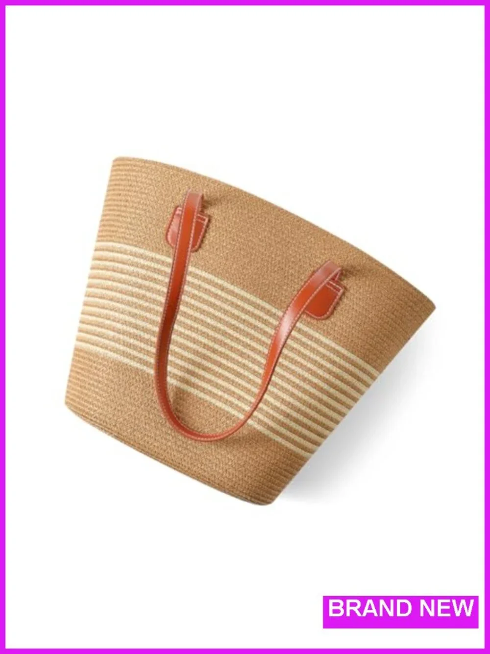 Handwoven Straw Tote Bag, Summer Shoulder Bag for Travel, Beach, Errands